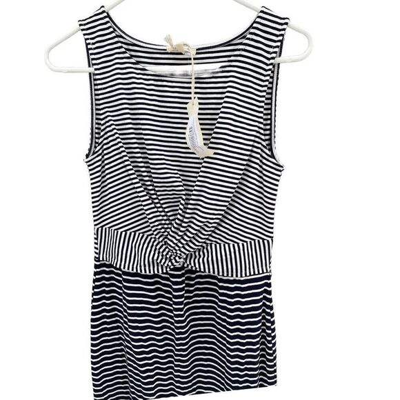 NWT Mystree size S twisted front striped ribbed dress - Picture 1 of 6